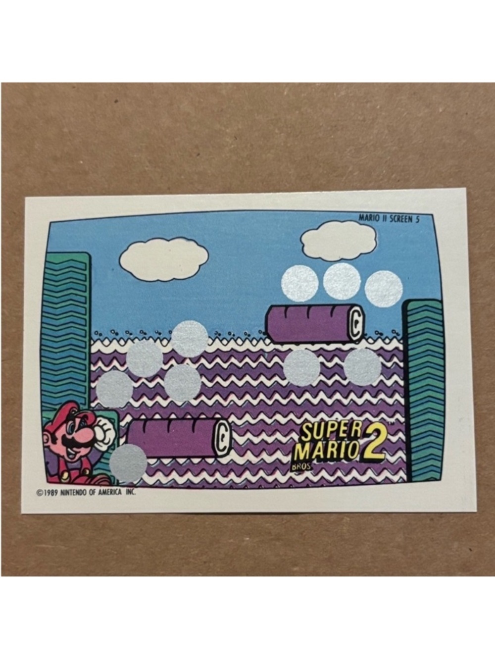 NES Nintendo 1989 Super Mario 2 Topps Video Unscratched Game Card